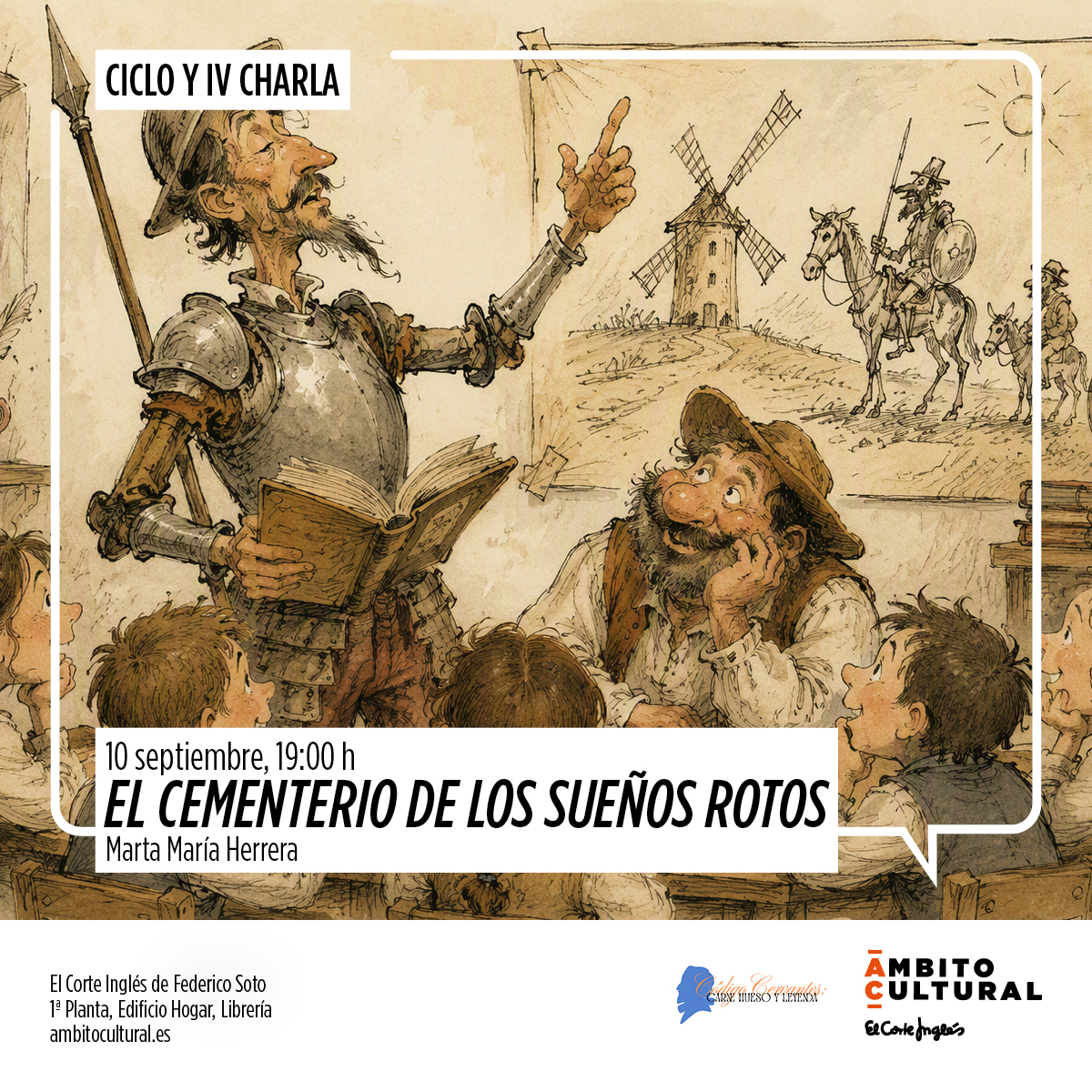 Ciclo 'Código Cervantes, Carne, hueso y leyenda' IV Charla 'El Quijote y la escuela'